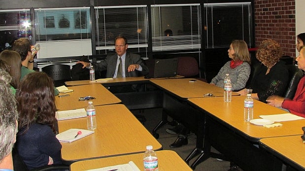 Professor Todd Kontje with German Department members during his lecture on 11/20/14