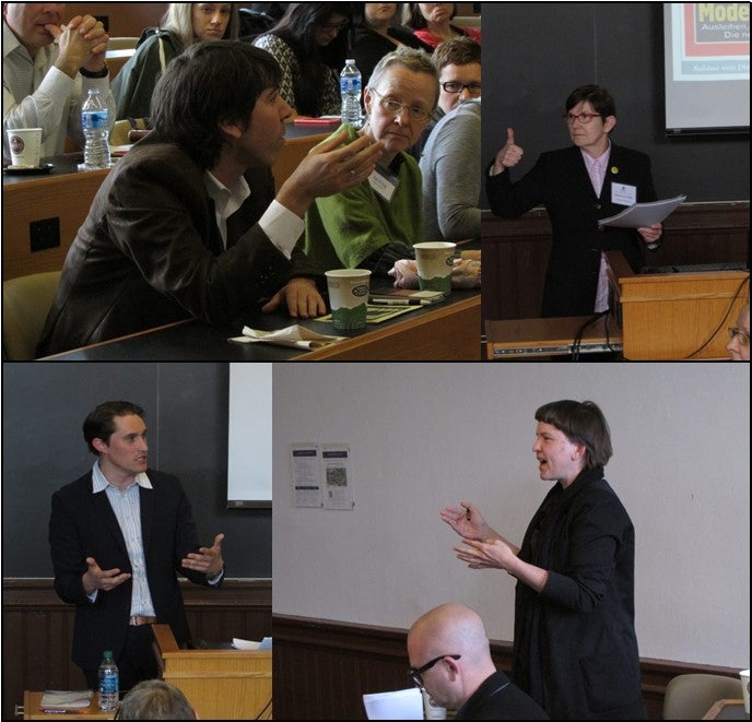 clockwise from upper left: Prof. Mark Lauer and Prof. Katrin Sieg; Dr. Sabine von Dirke; Dr. Anna Echterhölter; Dr. Michael Festl