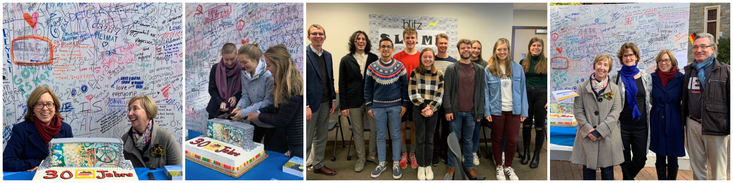 German Department faculty and undergraduate students at events during the 30th Anniversary Fall of the Berlin Wall celebration