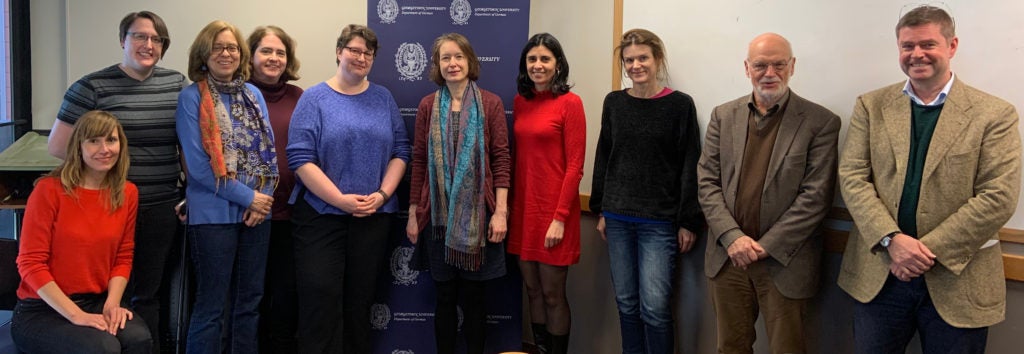 Georgetown German department faculty and graduate students with roundtable panel participants from the University of Trier.