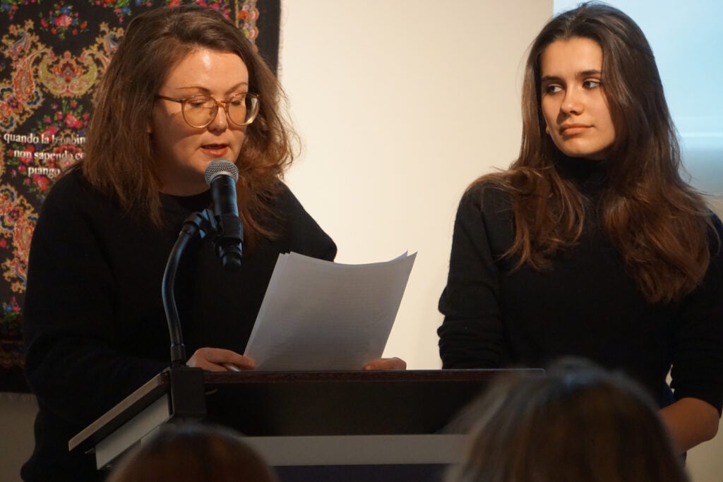 Dr. Dabic and Ysaure Marty de Cambiare during the "Great Women Writers" Event