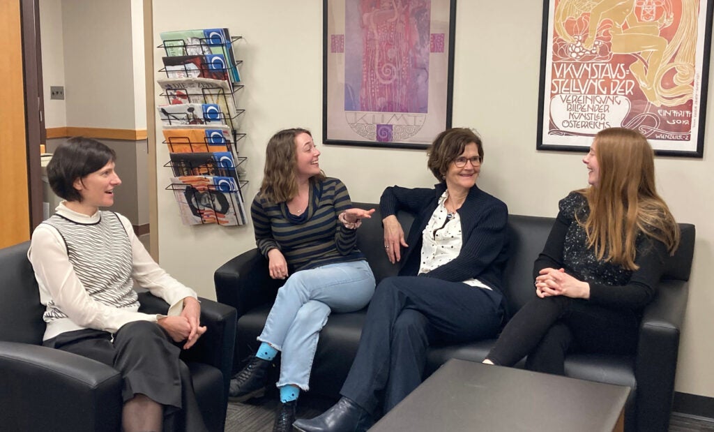 Dr. Gerlof (L) with Katie Miller-Purrenhage, Friederike Eigler, and Lorna McCarron