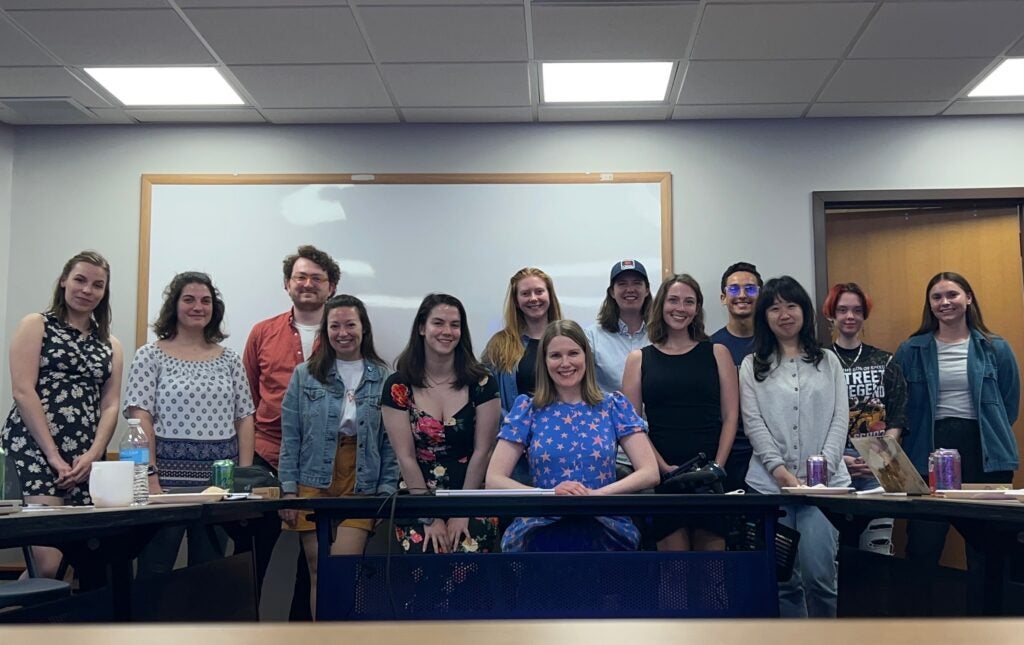 Dr. Amy Kenny (center) with German Dept. Graduate Students