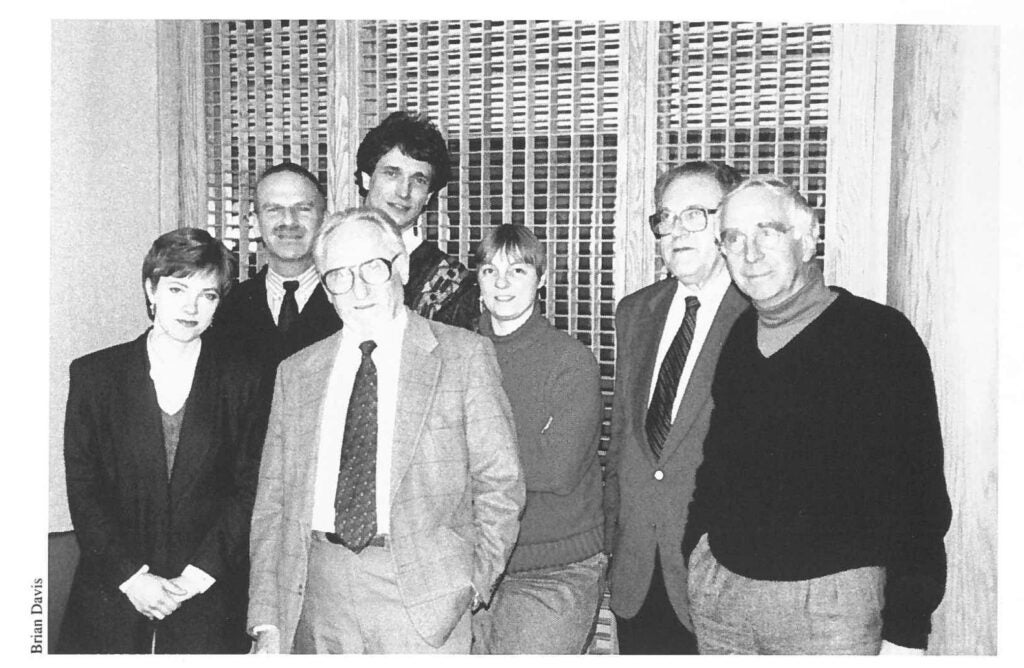 Prof. Kurt Jankowsky (third from left) with German Department colleagues in the mid-1990s