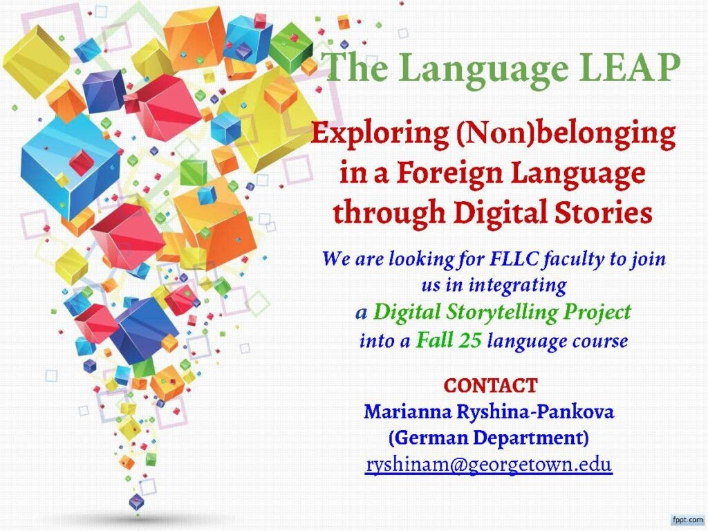 An advertisement for the 2025 LEAP project organized by Prof. Ryshina-Pankova and Prof. Weigert
