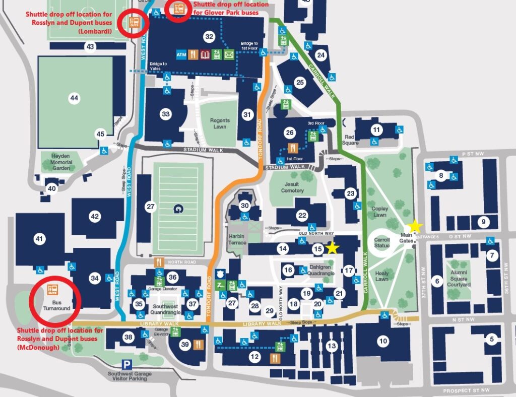 Campus map of Georgetown University
