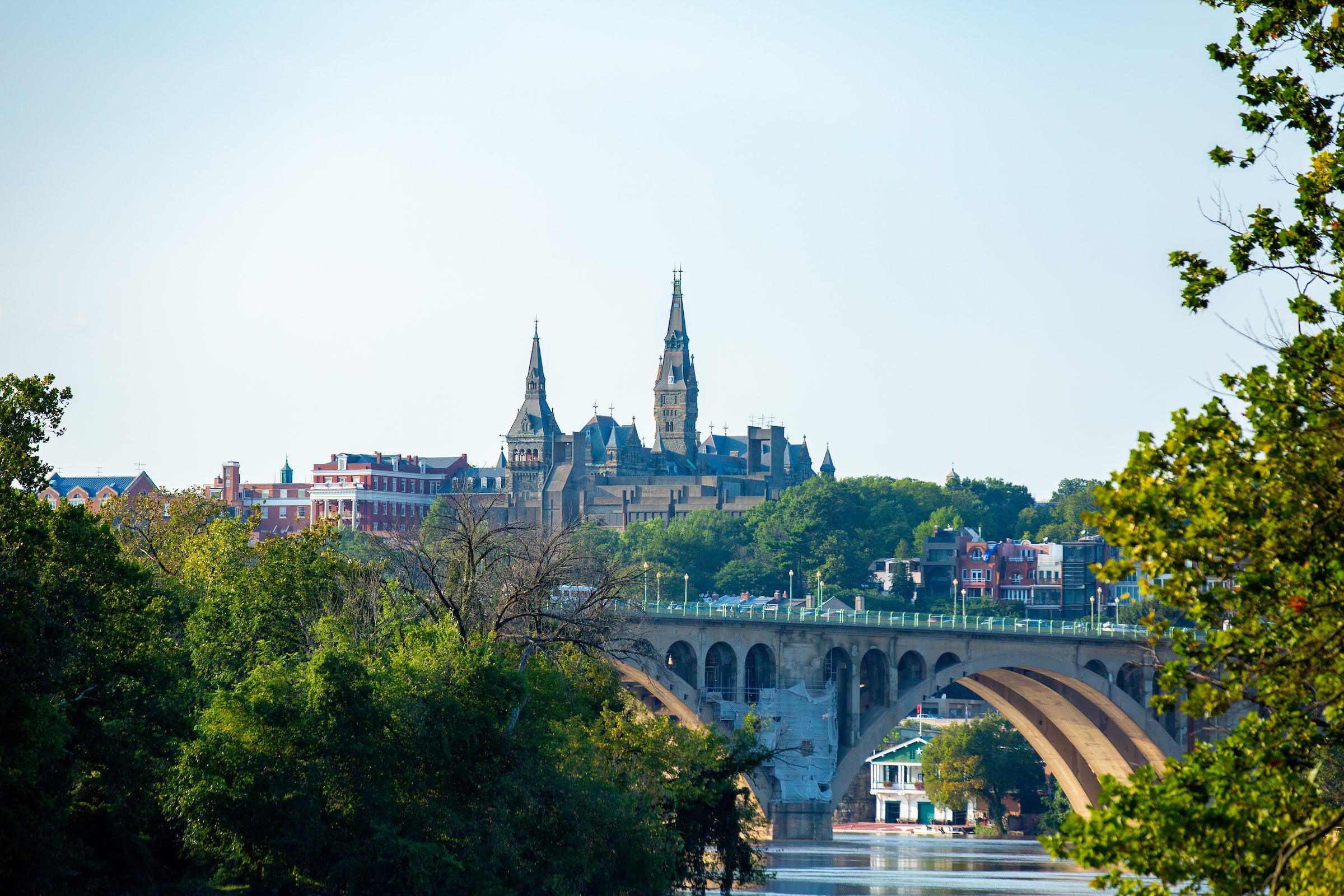 View of Georgetown University from across the Potomac river