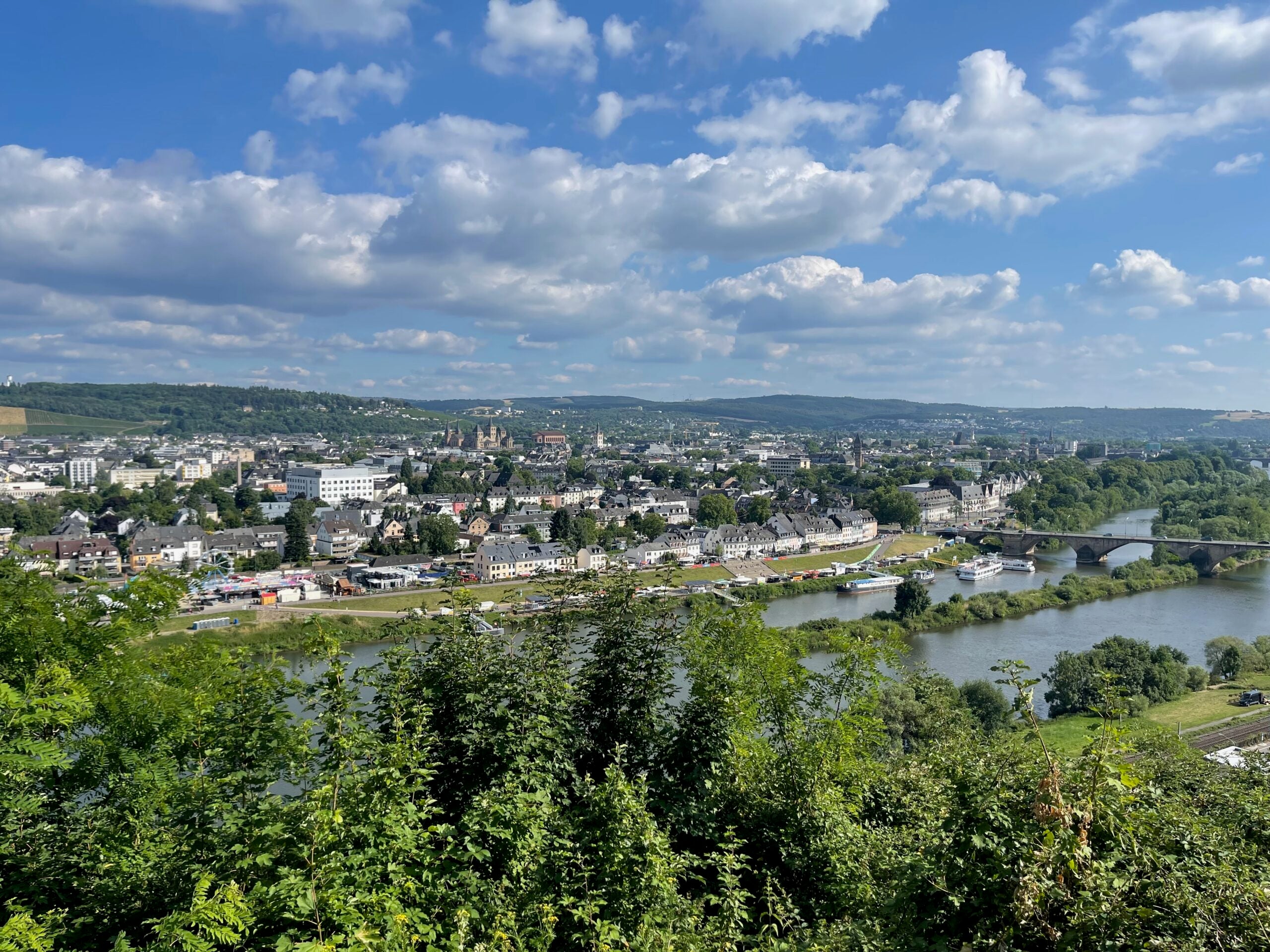 Photo from across the river, looking at the city of Trier