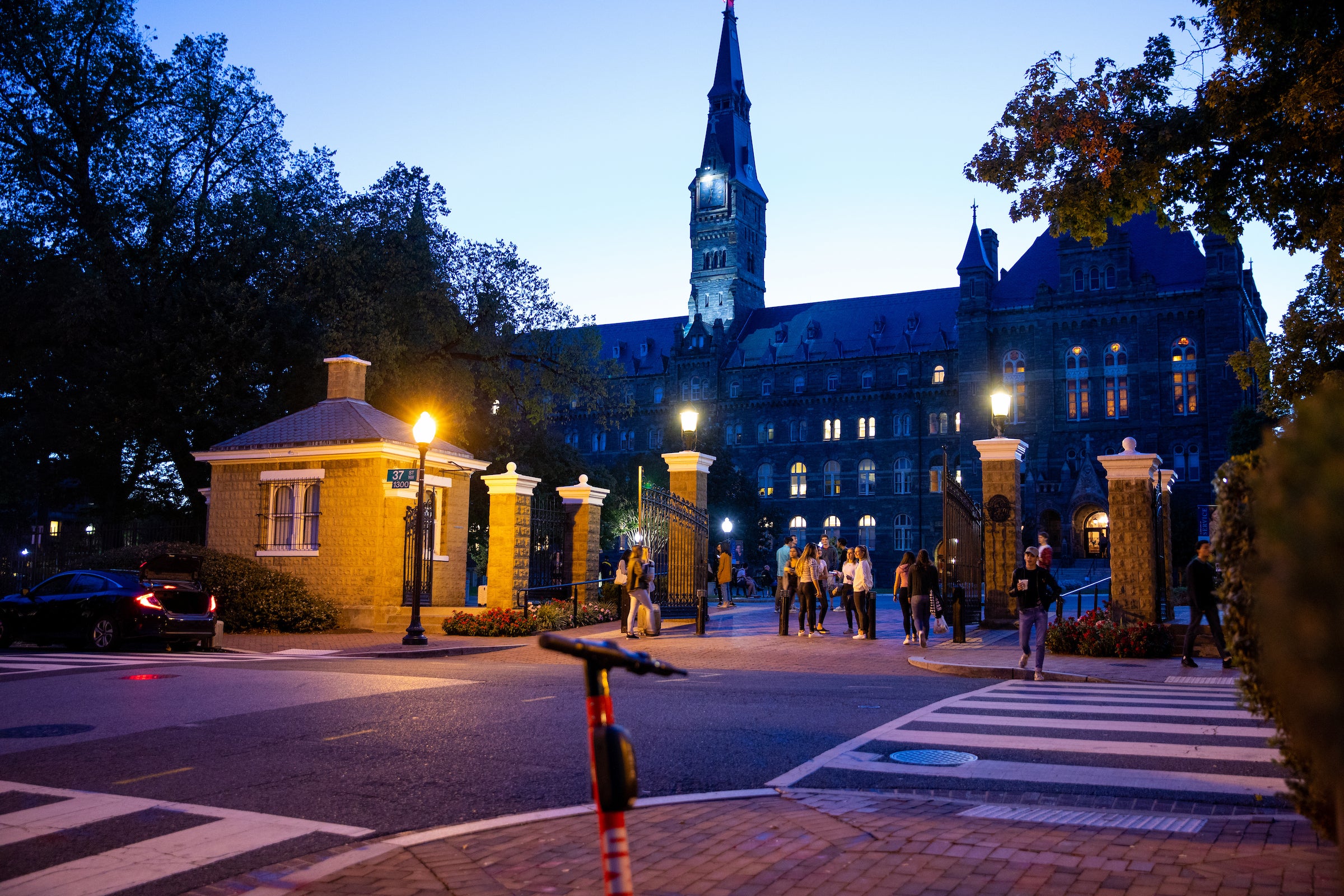 Healy Hall in the evening
